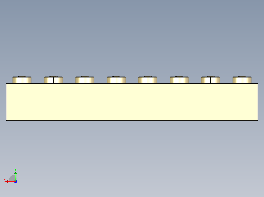 乐高套装 4421基本积木-4141553 - 3007 Brick Yellow - Tan 2 x 8.STEP后视图