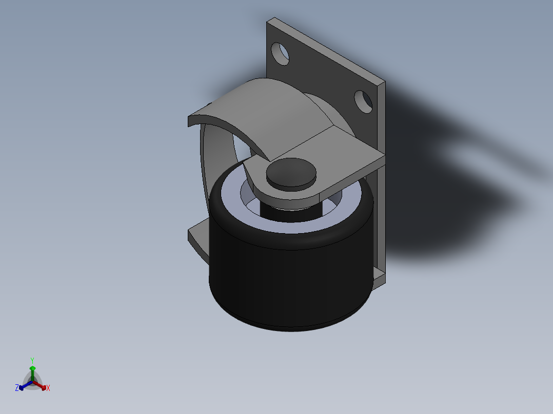 2'万向轮1正等轴测图