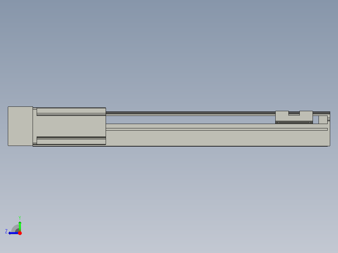 直线模组LHA6-S350-L-200W(16丝杆)设计图纸右视图