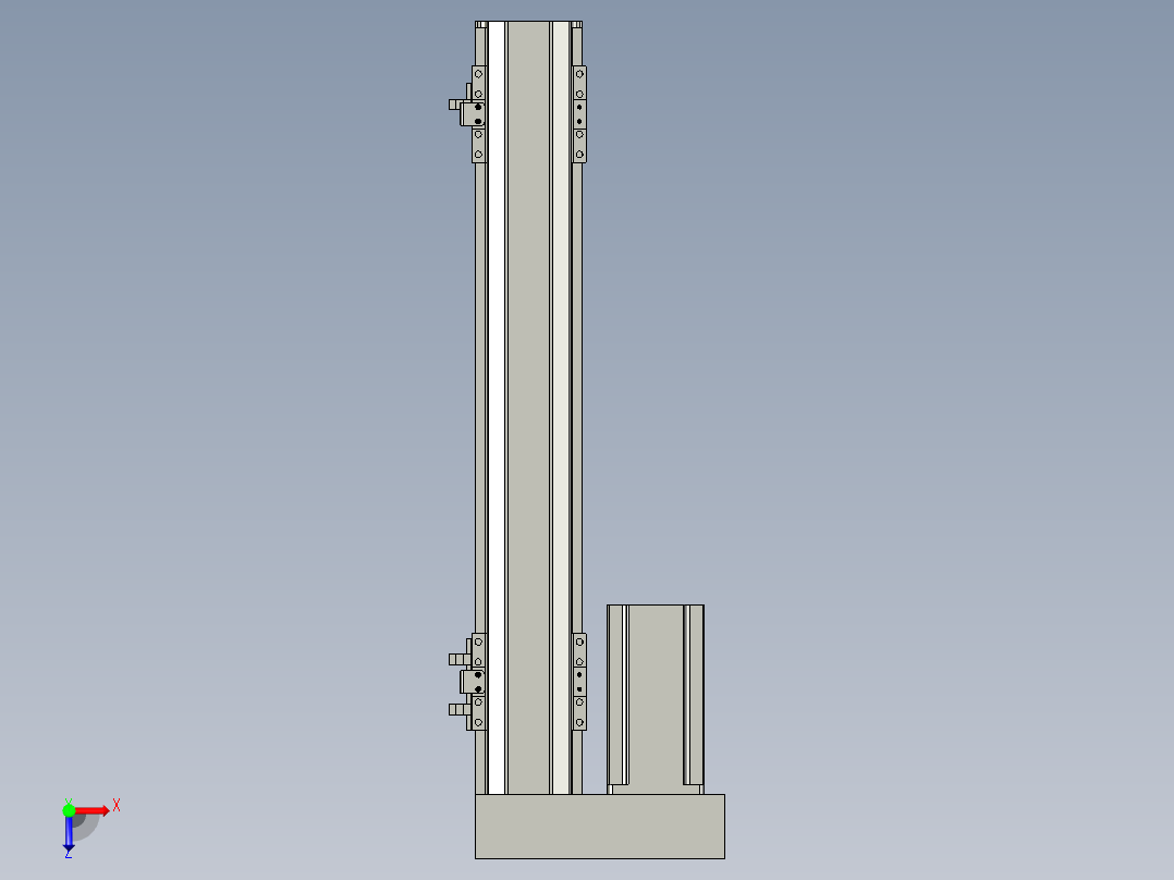 直线模组LHA6-S350-L-200W(16丝杆)设计图纸俯视图