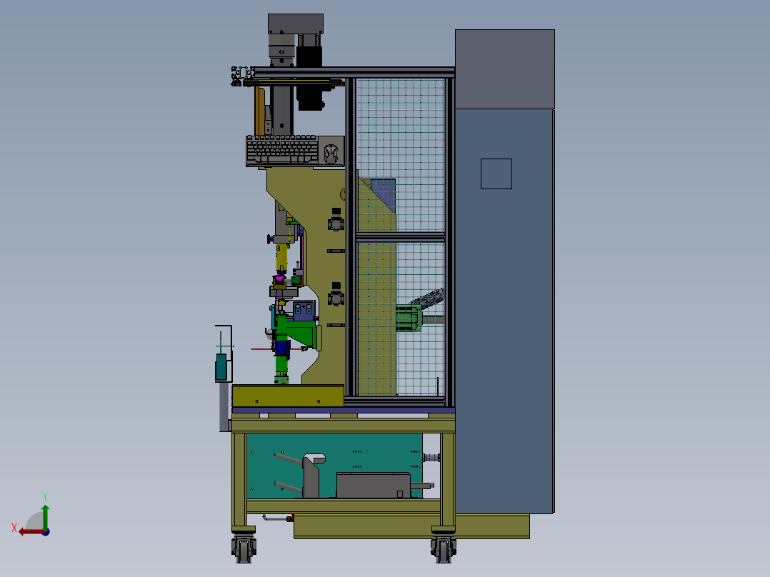转向器轴承压装及护管翻边设备后视图