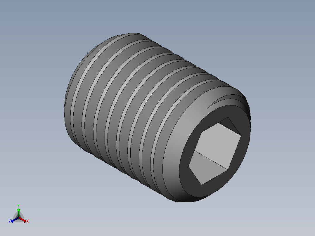 DIN 913-ISO 4026 固定螺钉-M16 L=20.SLDPRT正等轴测图