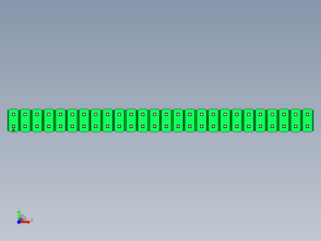 彩色公头100mil（2.54mm）系列-DS1021_green_2x26p_100mil_Type5_rev1.0前视图