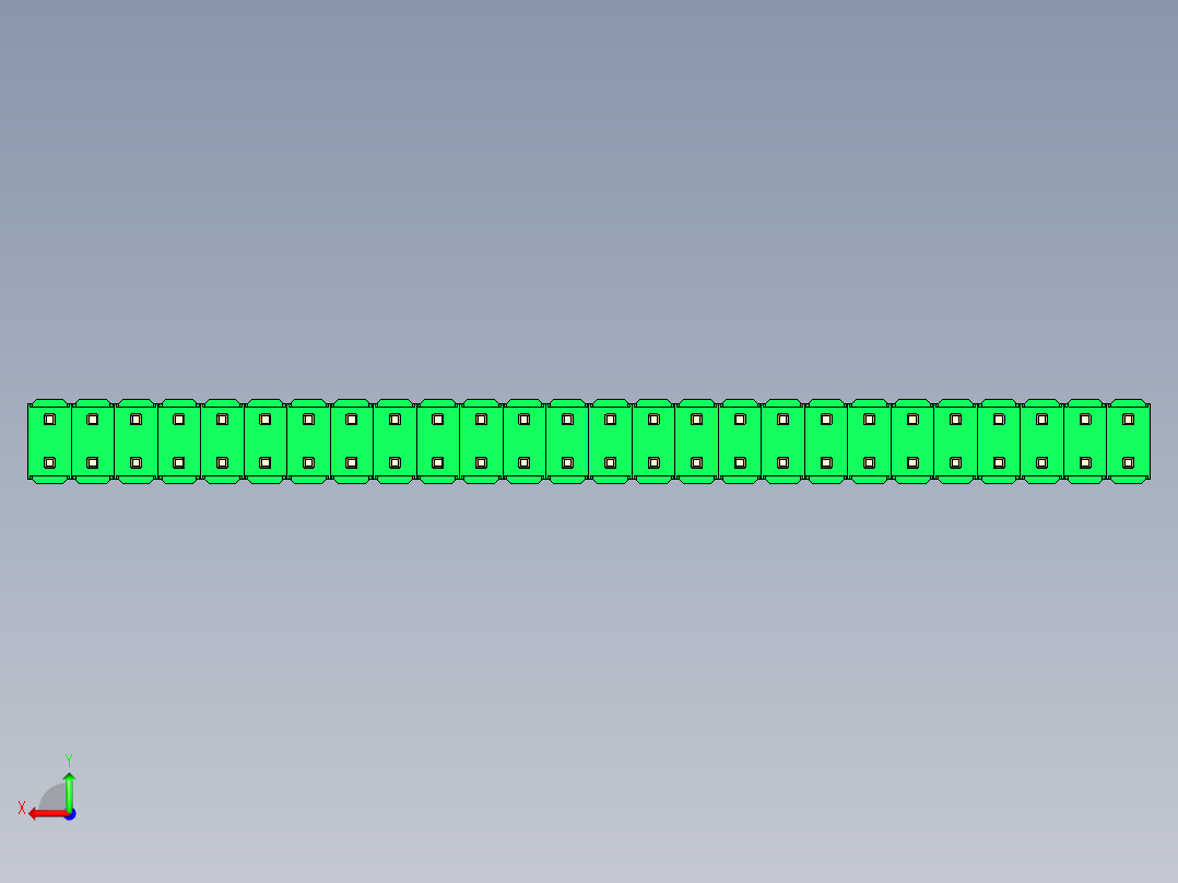 彩色公头100mil（2.54mm）系列-DS1021_green_2x26p_100mil_Type5_rev1.0后视图