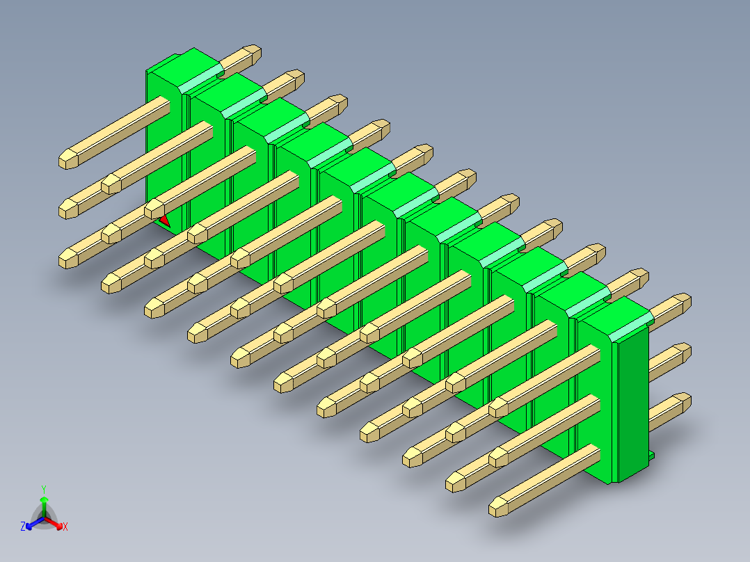 彩色公头100mil（2.54mm）系列-DS1021_green_3x11p_100mil_Type1_rev1.0