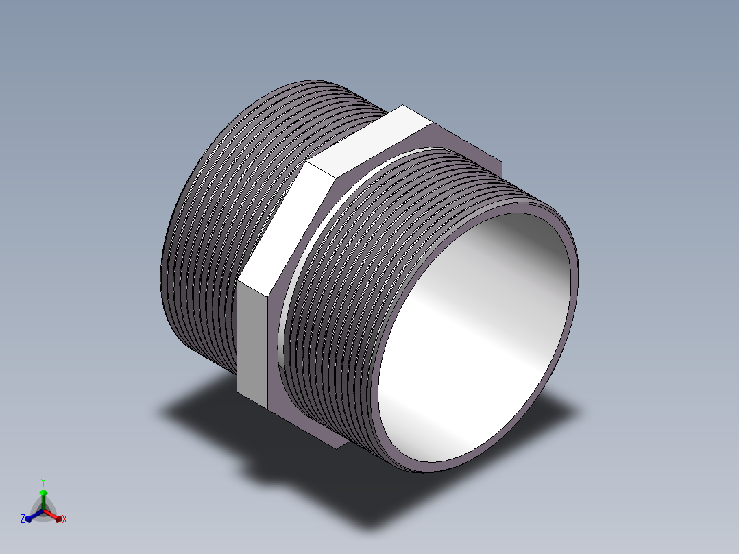 对丝-六角等径 DN65正等轴测图