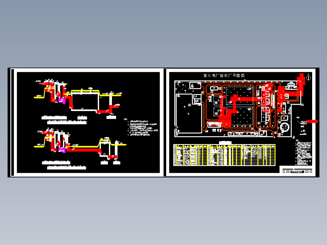 某水厂平面及高程图