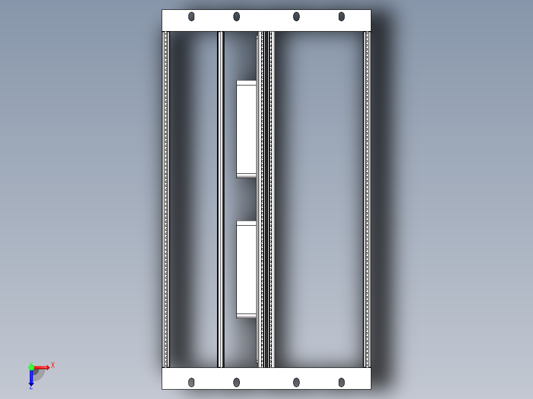 机箱 三维图纸与CAD图纸俯视图