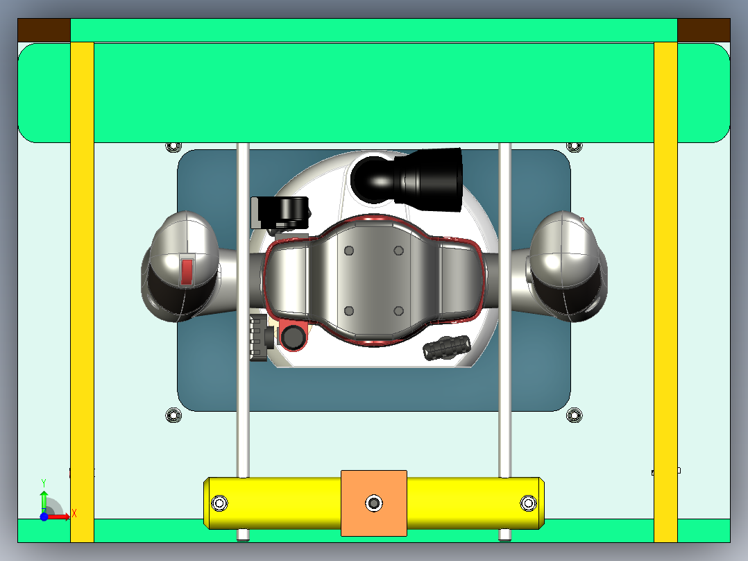 带升降机的桌面CNC前视图