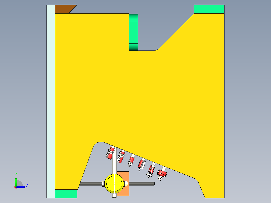 带升降机的桌面CNC左视图