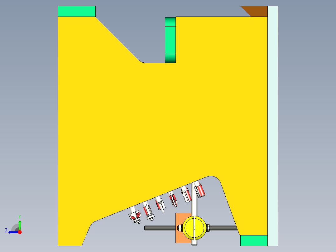 带升降机的桌面CNC右视图
