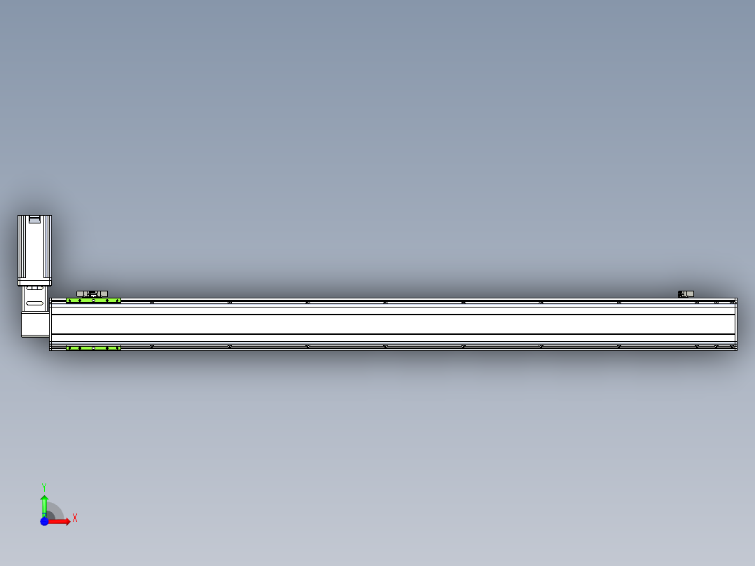 同步带滑台-半封闭B13-L90-S1500-R-Z86-D3前视图
