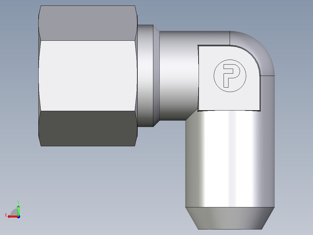 卡套式工业通用硬管接头EO_Weld_elbown_WAS10L后视图