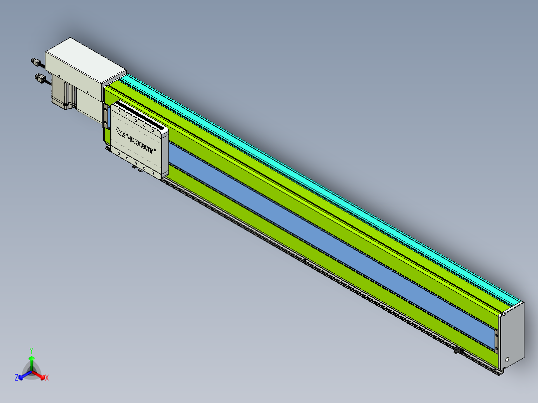 威洛博VBC同步带传动一无尘环境VBC17-L45-S1100-BR-ZP75-C3正等轴测图