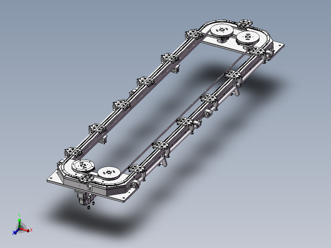 环形导轨流水线3D模型