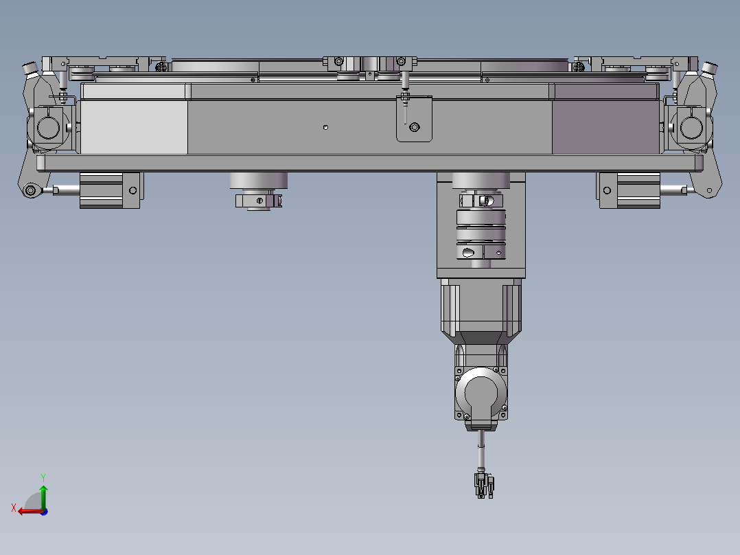 环形导轨流水线3D模型后视图