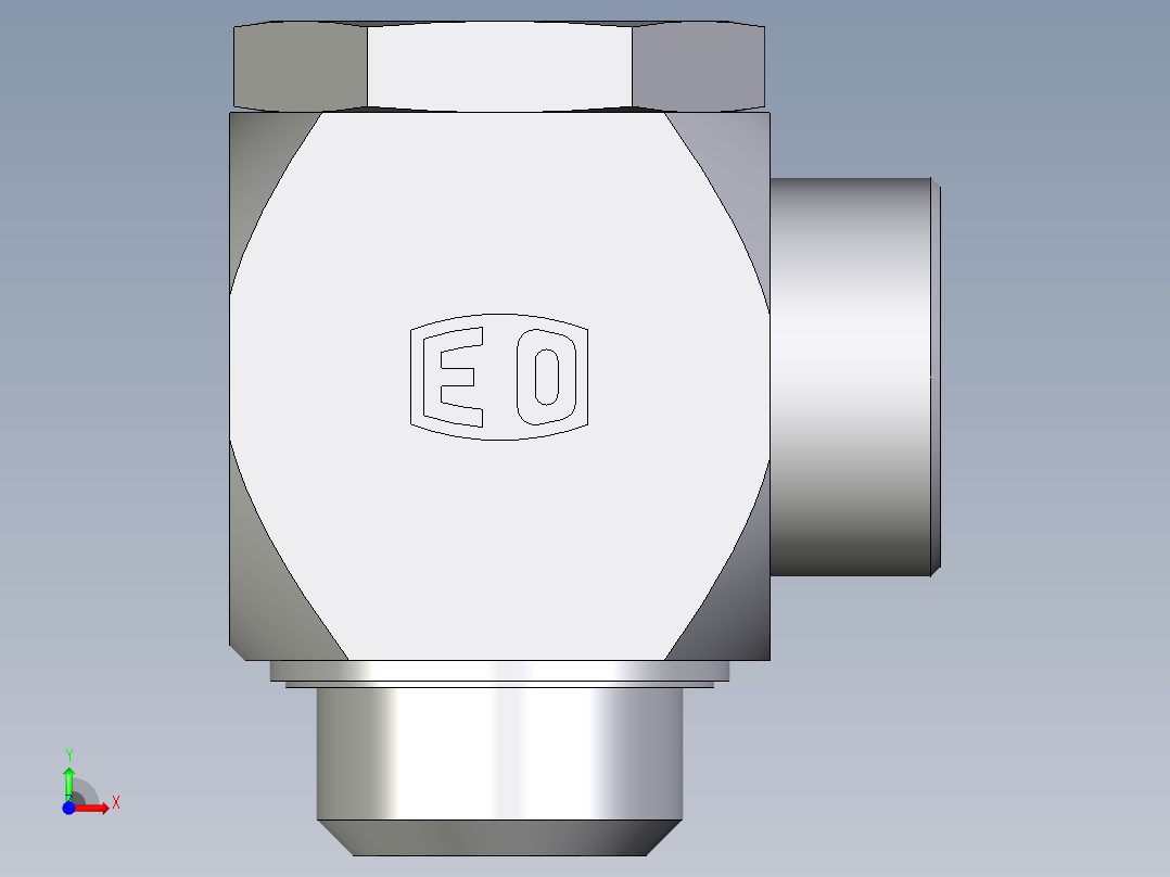 卡套式工业通用硬管接头EO_High_pressure_banjo_elbow_WH38SRKDSOMDCF前视图