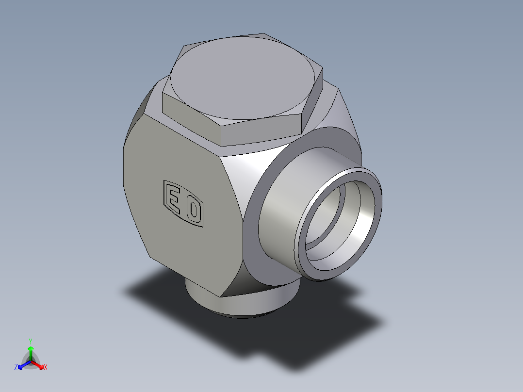 卡套式工业通用硬管接头EO_High_pressure_banjo_elbow_WH38SRKDSOMDCF正等轴测图