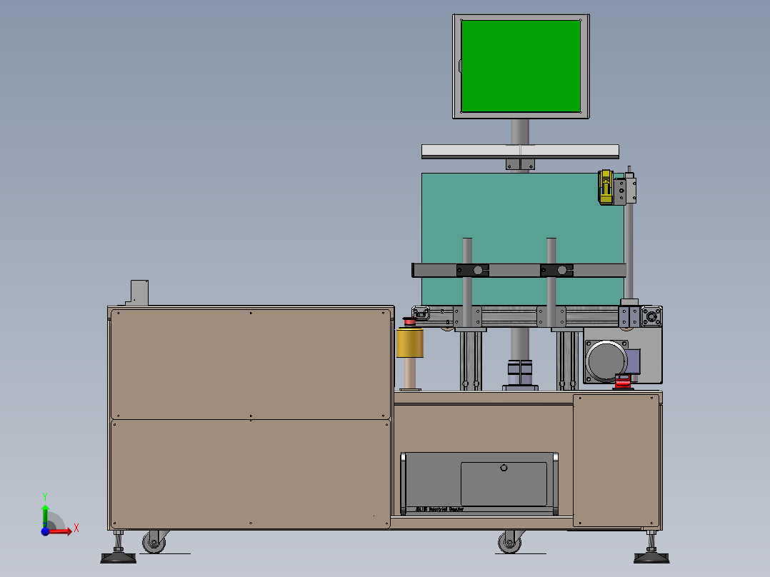 产品称重记录流水线设备（sw18可编辑+工程图+bom）前视图