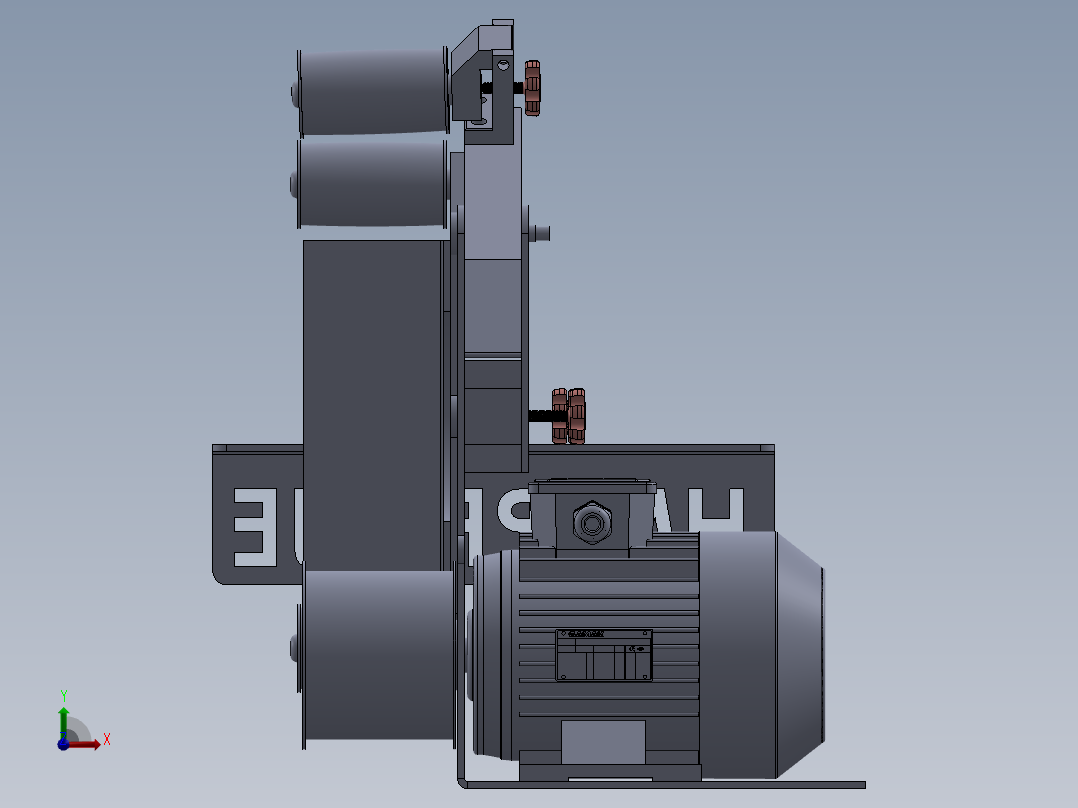 带式砂光机设计 (1500 x 100)前视图