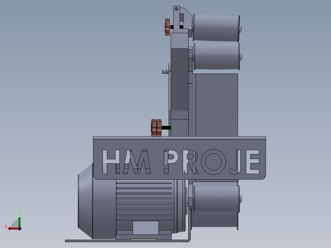 带式砂光机设计 (1500 x 100)后视图