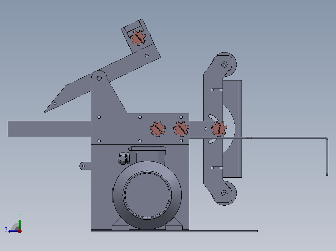 带式砂光机设计 (1500 x 100)右视图