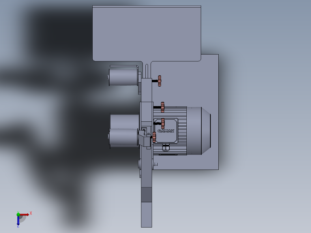 带式砂光机设计 (1500 x 100)俯视图