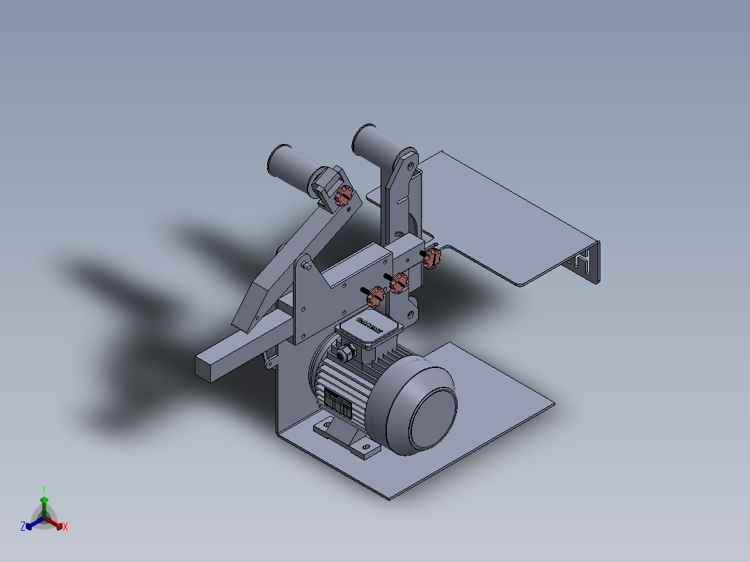 带式砂光机设计 (1500 x 100)正等轴测图