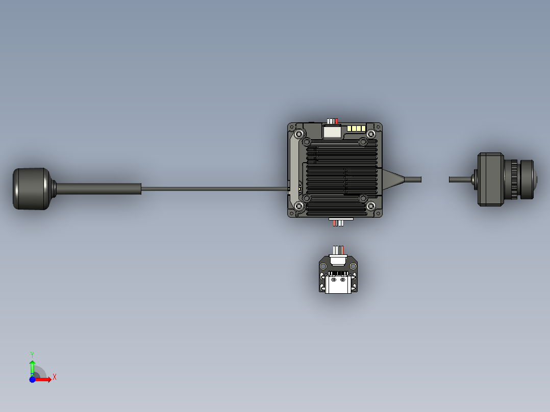带高清相机的步行蜗牛神通V2VTX拍摄模块前视图