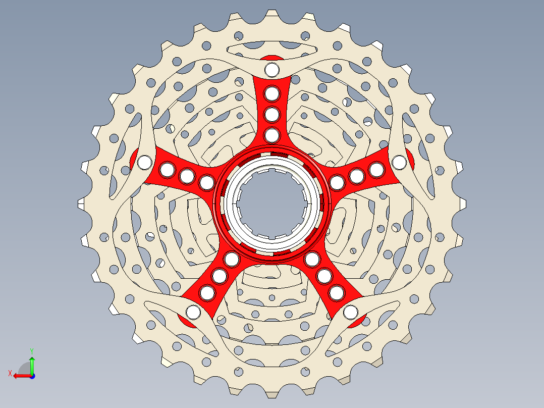 山地车SRAM盒式磁带9速-卡塞特BTT 9级后视图