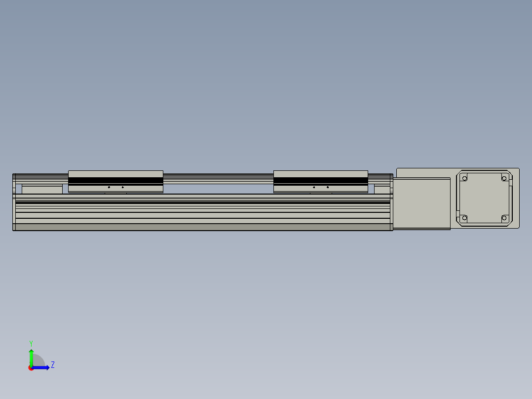 直线模组LHB17-L40-S300-BR设计图纸左视图