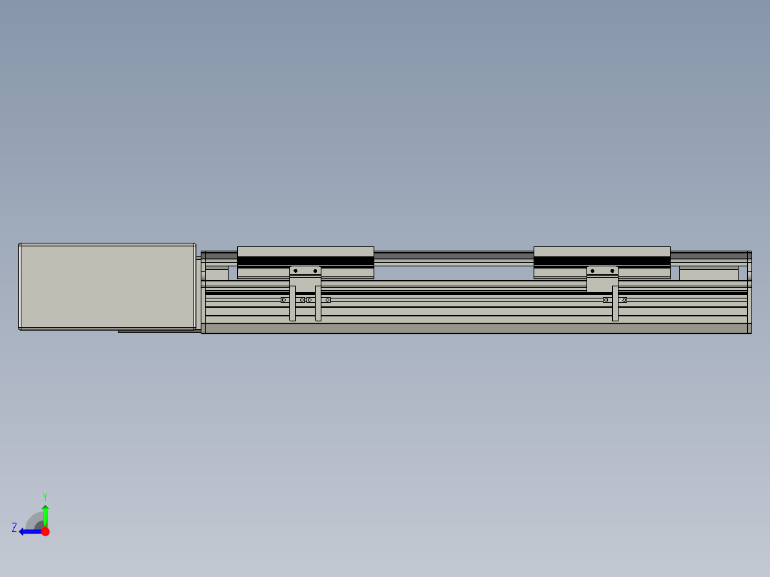 直线模组LHB17-L40-S300-BR设计图纸右视图
