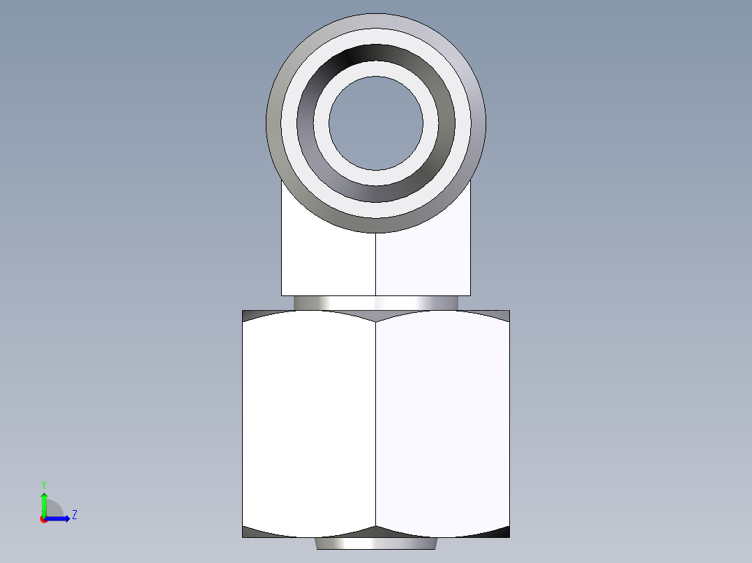 卡套式工业通用硬管接头EO_Swivel_nut_branch_tee_ET08LOMDCF左视图