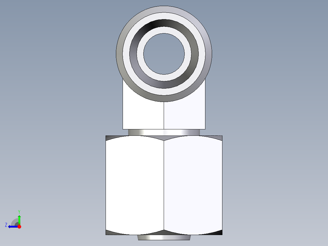 卡套式工业通用硬管接头EO_Swivel_nut_branch_tee_ET08LOMDCF右视图