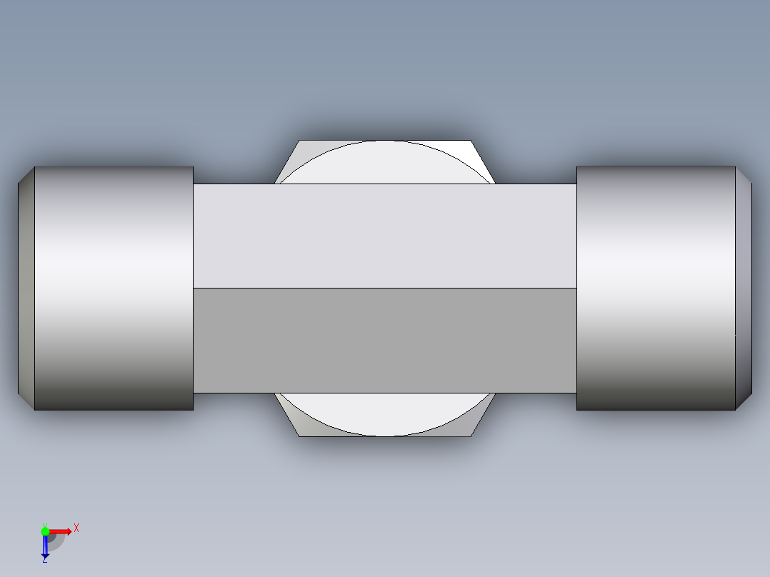 卡套式工业通用硬管接头EO_Swivel_nut_branch_tee_ET08LOMDCF俯视图