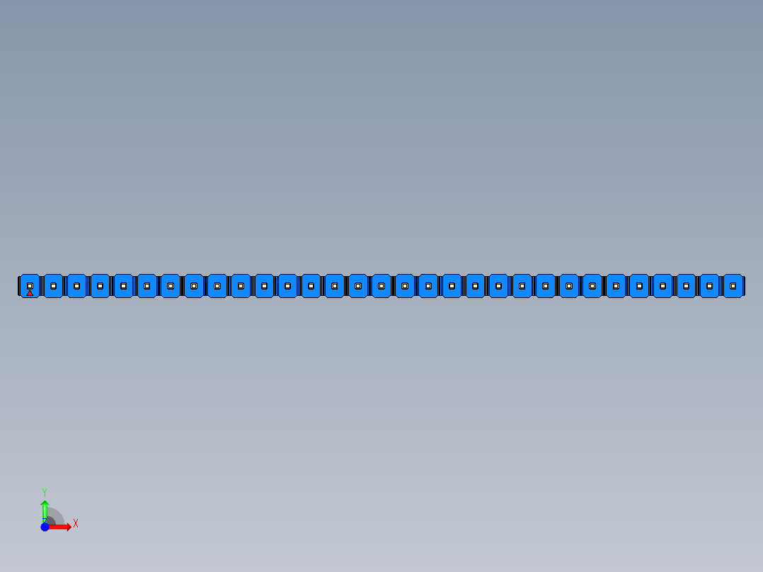 彩色公头100mil（2.54mm）系列-DS1021_blue_1x31p_100mil_Type43_rev1.0前视图