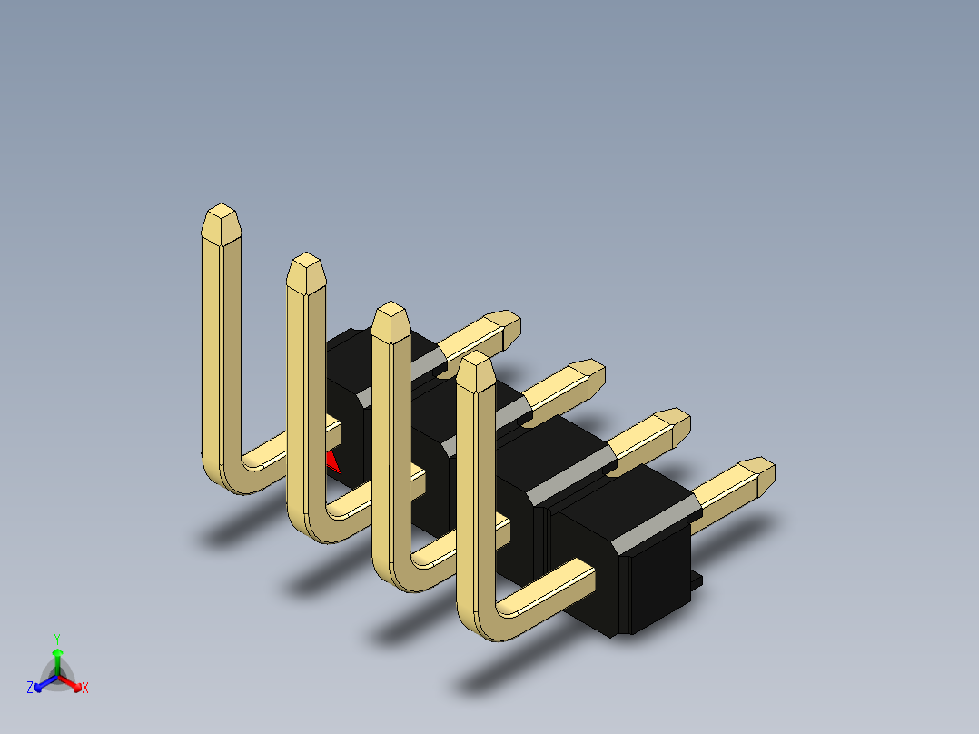 彩色公排针 100mil 2.54mm 系列-DS1022_black_04p_100mil_TypeU_rev1.0