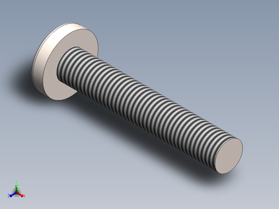 螺丝 M3.5 十字盘头-M3.5 x 20 Screw head.SLDPRT正等轴测图