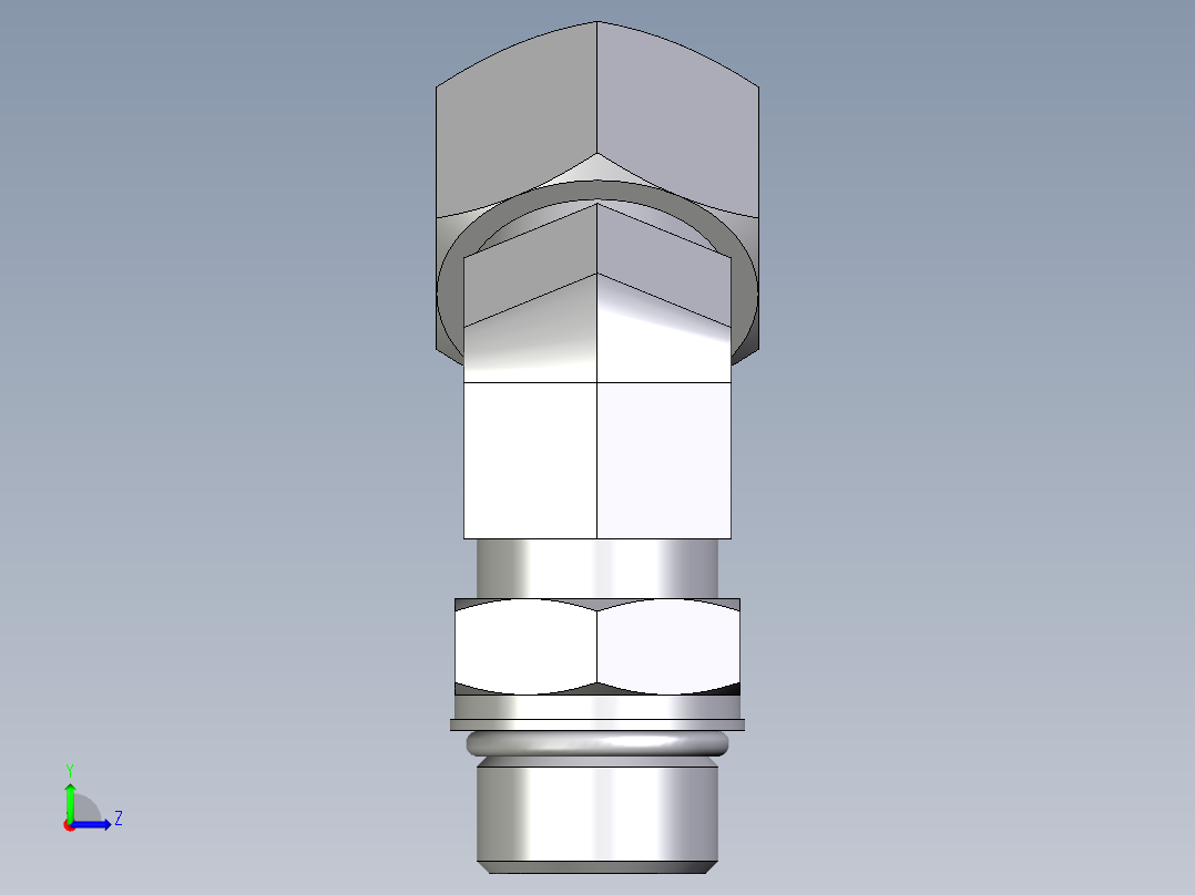 卡套式工业通用硬管接头EO_Adjustable_locknut_45_deg_elbow_VEE20ZSMORCF左视图