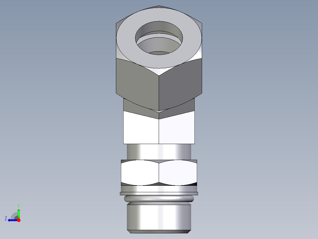 卡套式工业通用硬管接头EO_Adjustable_locknut_45_deg_elbow_VEE20ZSMORCF右视图