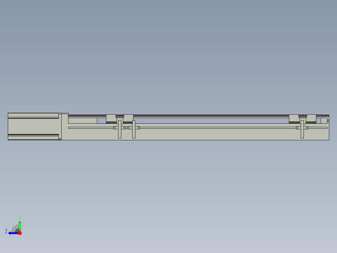 直线模组LHA6-S400-M-200W(16丝杆)设计图纸右视图