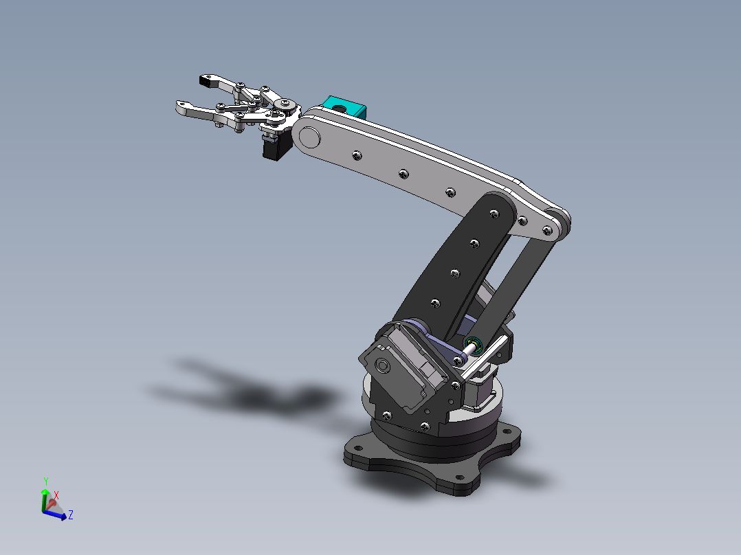 四自由度平行四边形<span style='color: red'>机械手</span>设计含动画仿真三维SW模型建模+CAD图纸+说明书