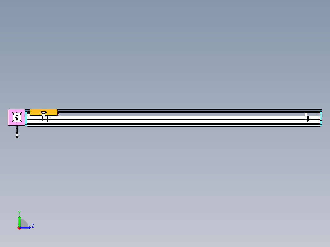 东锦同步带传动-直线滑台模组DH170B-L150-S1350-BL-P400W-C3左视图