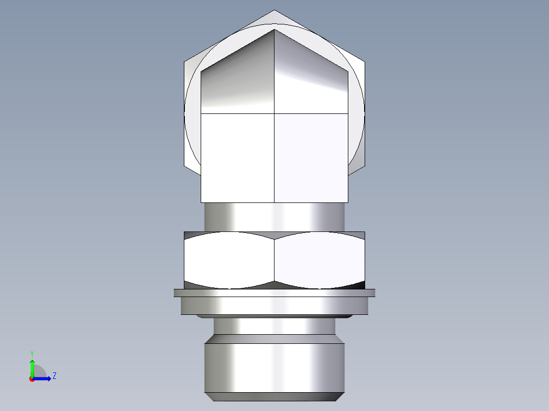 卡套式工业通用硬管接头EO_Adjustable_Locknut_elbow_WEE15LRCF左视图