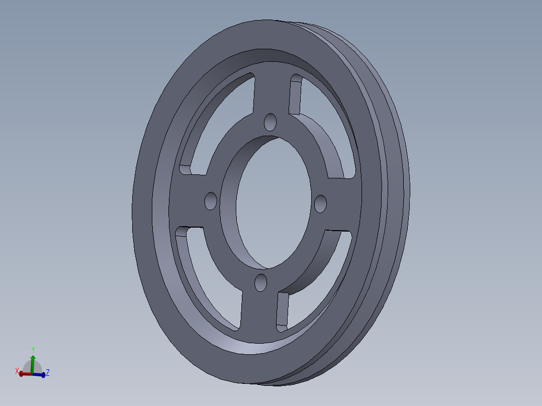 皮带轮-1--sw三维 3d模型设计图