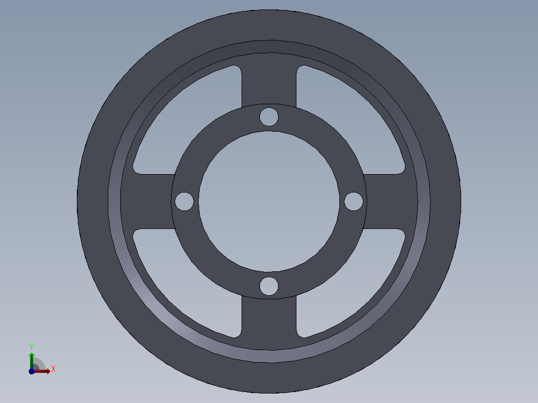 皮带轮-1--sw三维 3d模型设计图前视图
