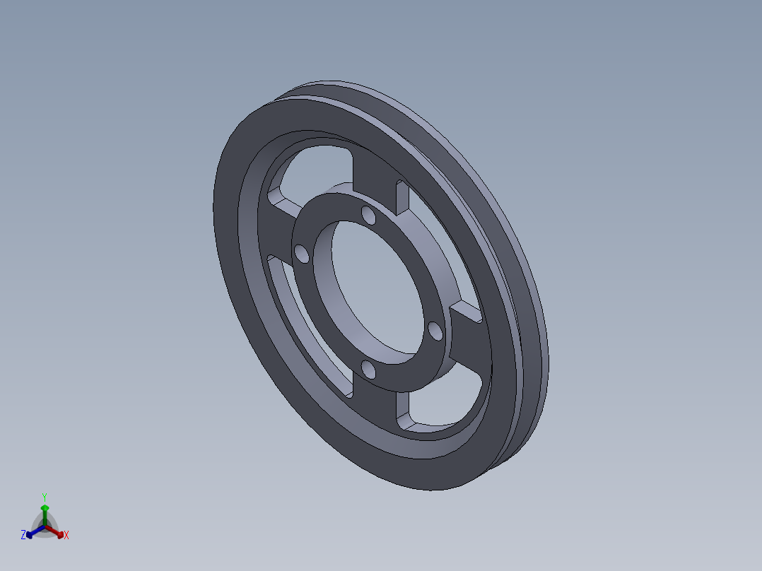 皮带轮-1--sw三维 3d模型设计图正等轴测图