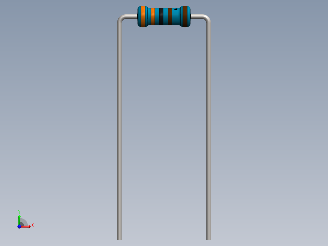 电容器 二极管 电阻器-Resistor 3.3K Ohm Blue前视图