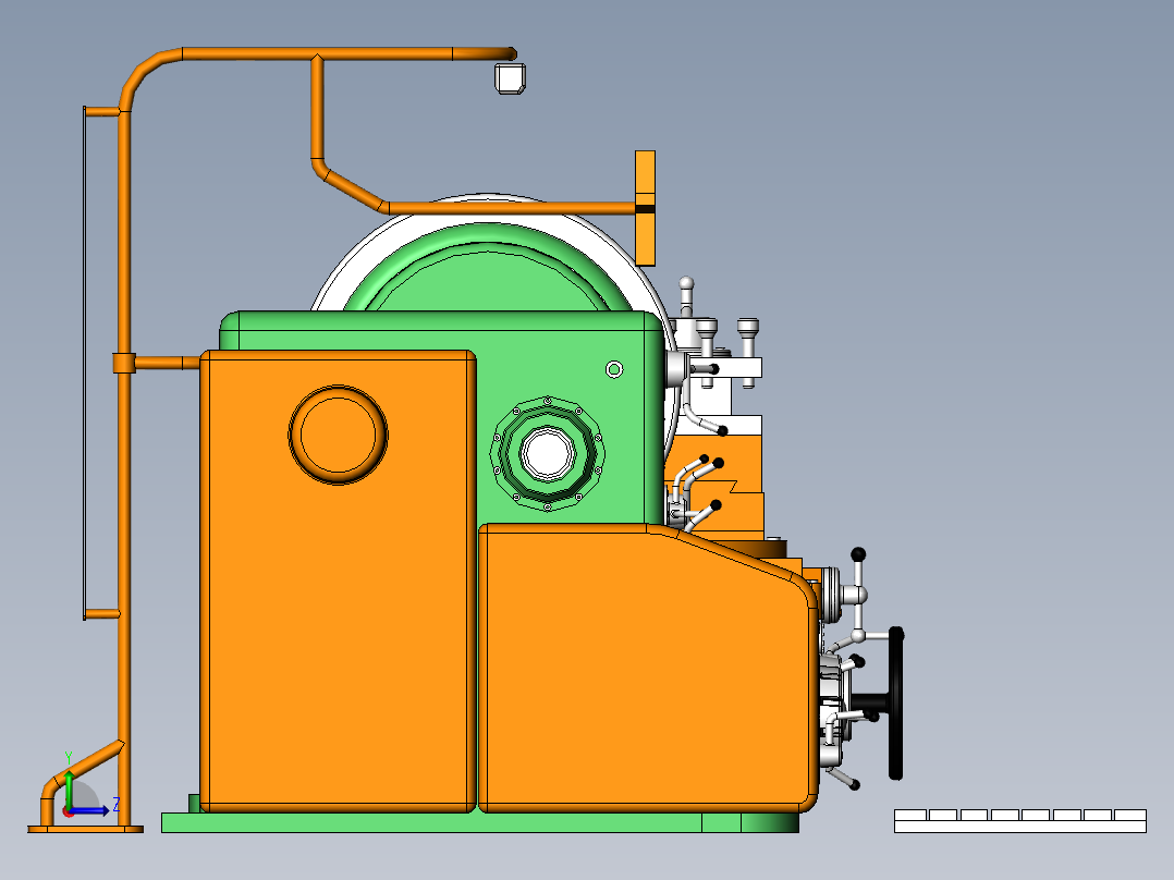 Lathe Machine 1M65车床step左视图