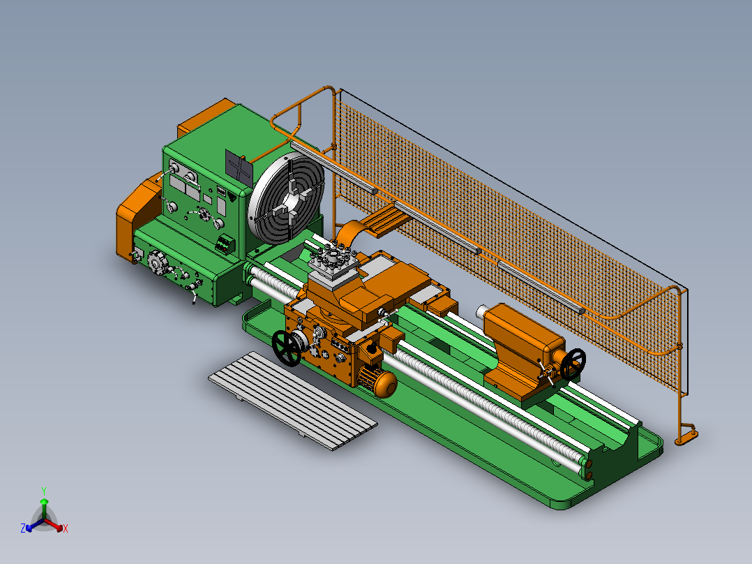 Lathe Machine 1M65车床step正等轴测图